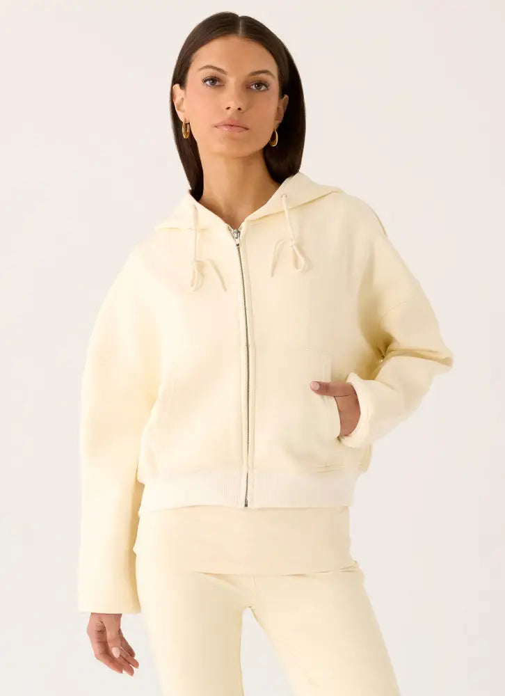 Elio Zip Hoodie - Baby Yellow - Jackets + Coats