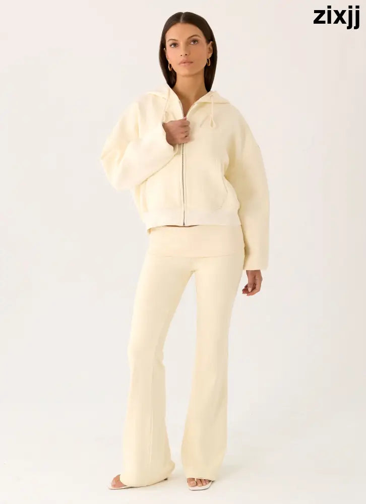 Elio Zip Hoodie - Baby Yellow - Jackets + Coats