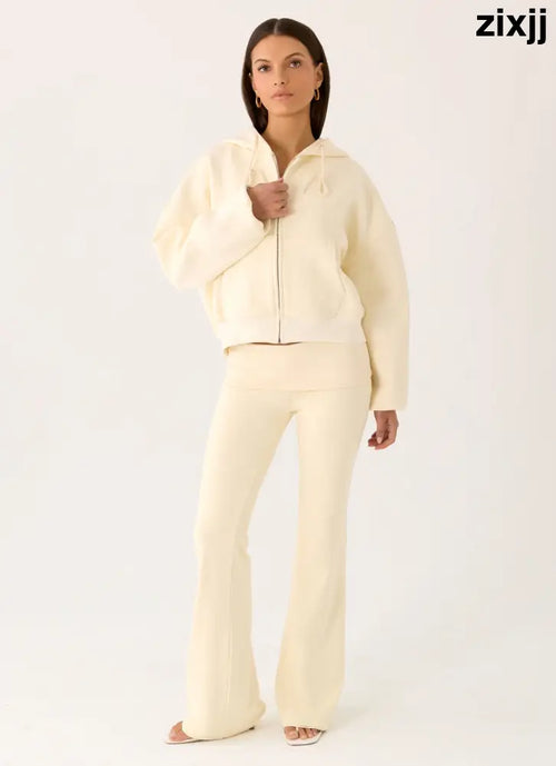 Elio Zip Hoodie - Baby Yellow - Jackets + Coats