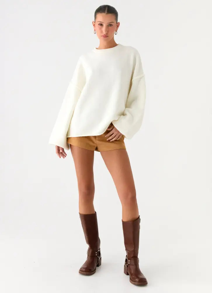 Jack Oversized Knit Sweater - Cream - Sweater
