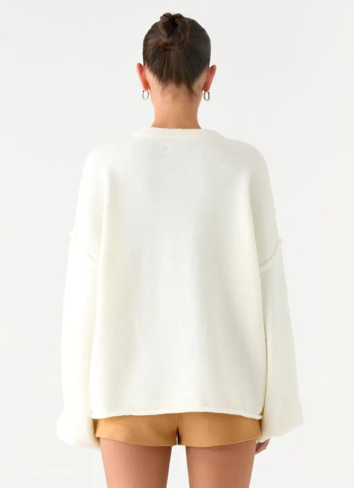 Jack Oversized Knit Sweater - Cream - Sweater