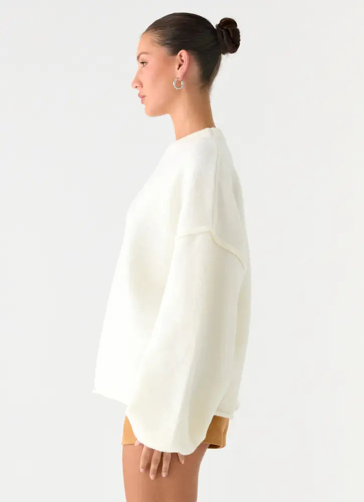 Jack Oversized Knit Sweater - Cream - Sweater