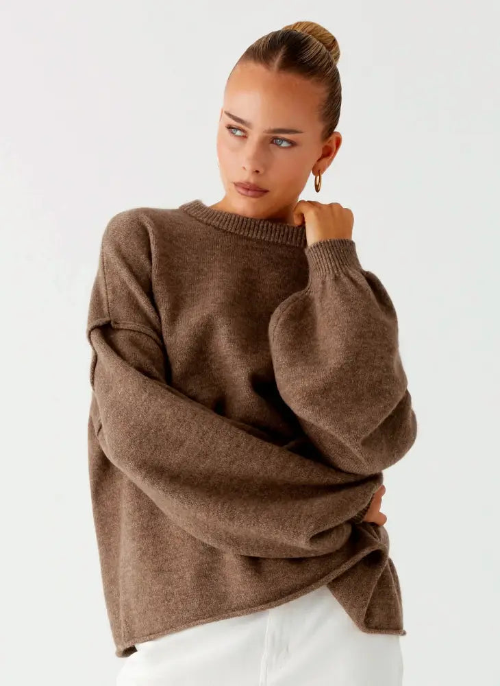 Jack Oversized Knit Sweater - Tan Marle - Sweater