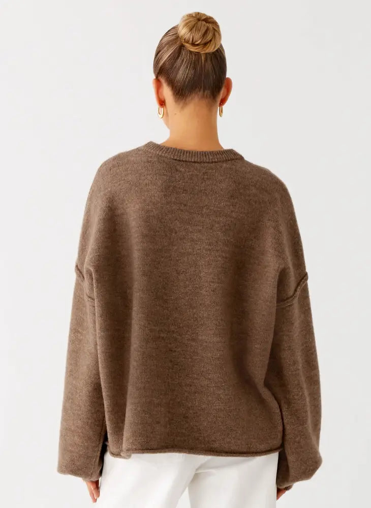 Jack Oversized Knit Sweater - Tan Marle - Sweater