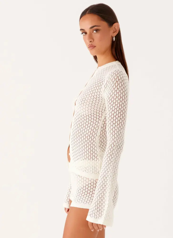 Molly Crochet Cardigan - Ivory - Cardigans