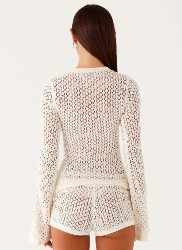 Molly Crochet Cardigan - Ivory - Cardigans