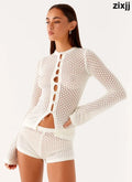 Molly Crochet Cardigan - Ivory - Cardigans