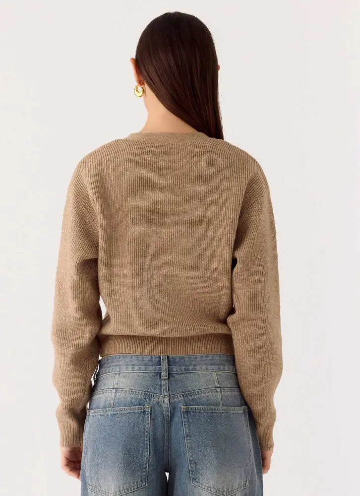 Orla Knit Sweater - Taupe - Jumpers + Knits