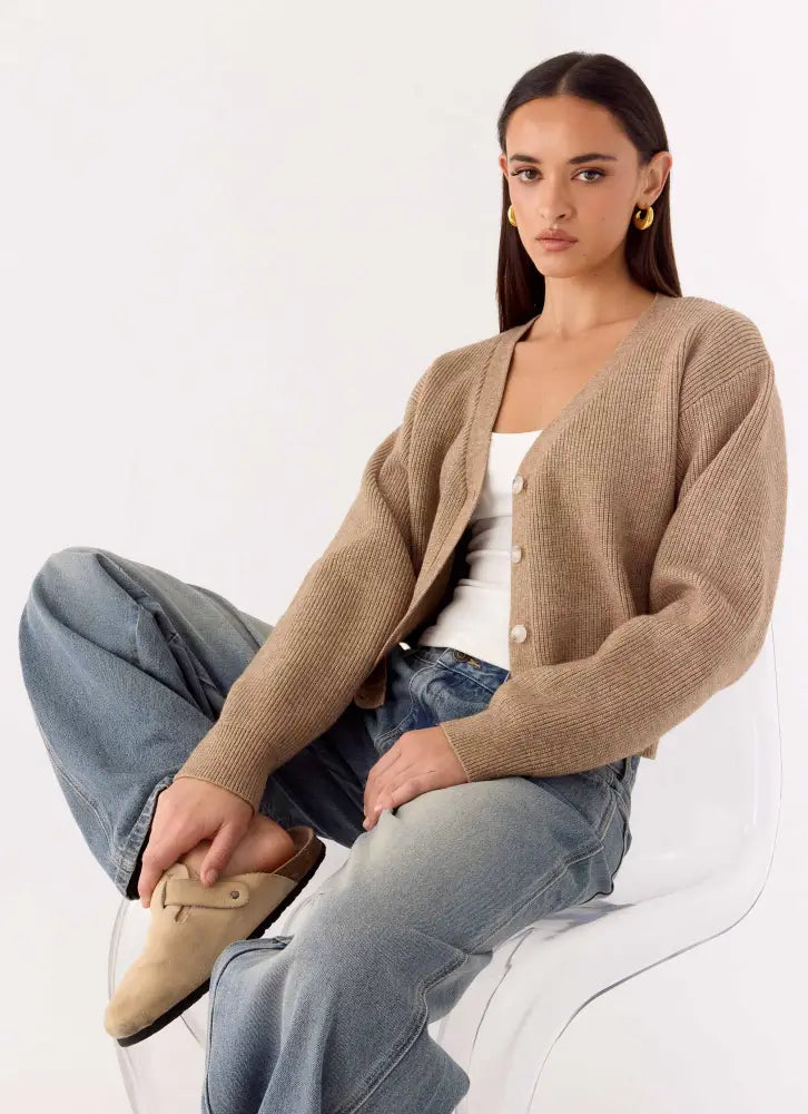Orla Knit Sweater - Taupe - Jumpers + Knits