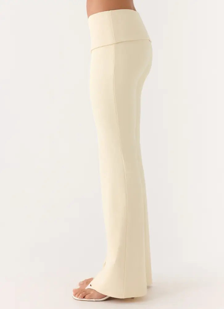 Renae Low Rise Pants - Baby Yellow - Pants + Leggings