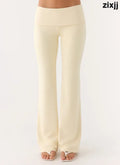 Renae Low Rise Pants - Baby Yellow - Pants + Leggings