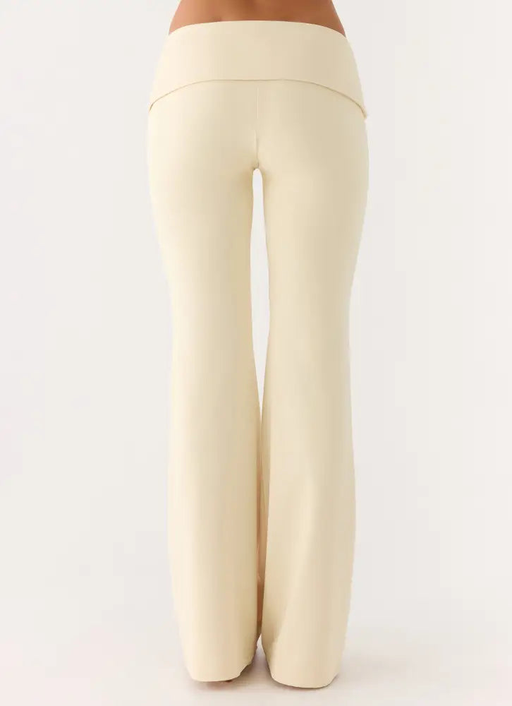Renae Low Rise Pants - Baby Yellow - Pants + Leggings