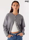 Sean Relaxed Knit Cardigan - Grey - Jumpers + Knits