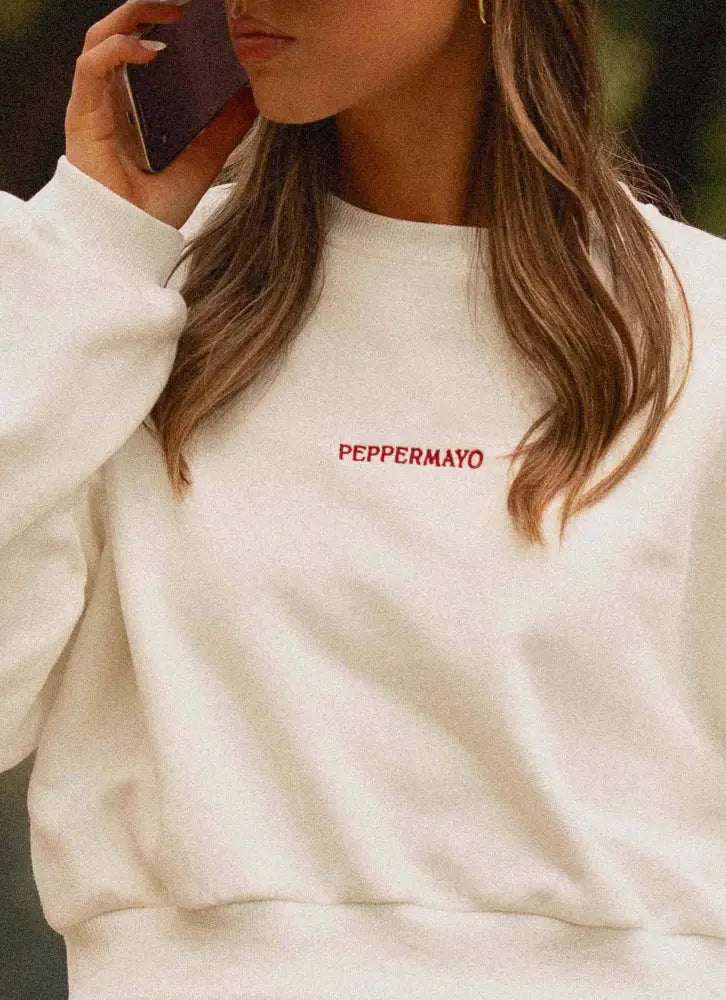 Signature Cropped Sweatshirt - Ivory - SweatShirt