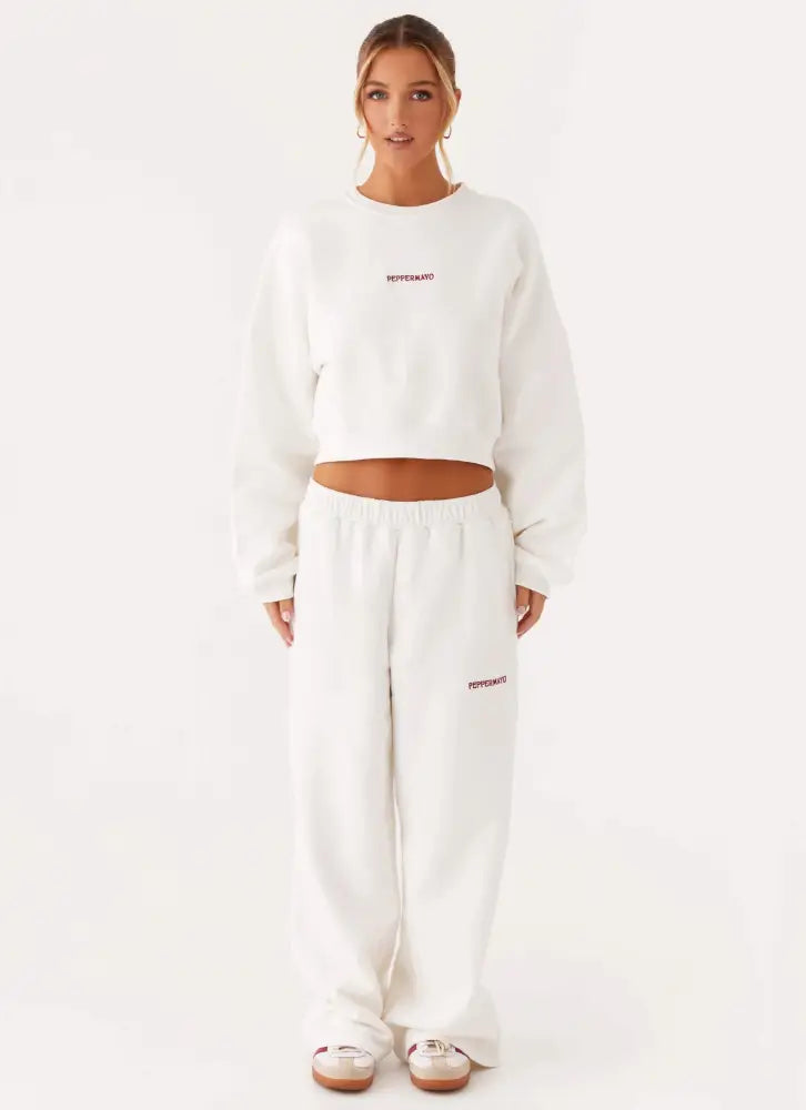 Signature Cropped Sweatshirt - Ivory - SweatShirt