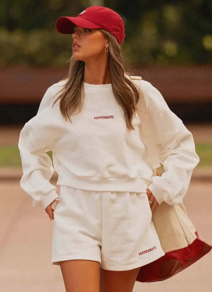 Signature Cropped Sweatshirt - Ivory - SweatShirt