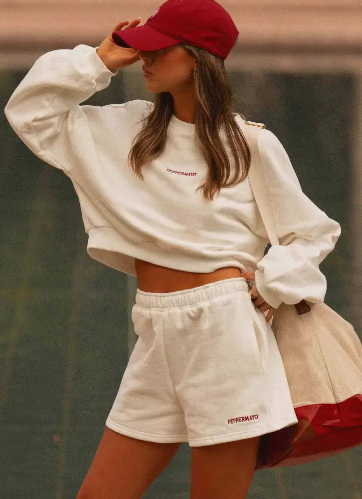 Signature Cropped Sweatshirt - Ivory - SweatShirt