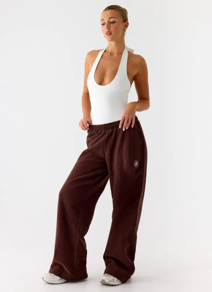 Signature Low Rise Sweatpants - Chocolate - Pants + Leggings