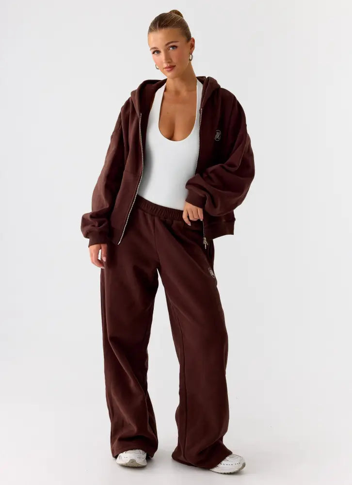 Signature Low Rise Sweatpants - Chocolate - Pants + Leggings