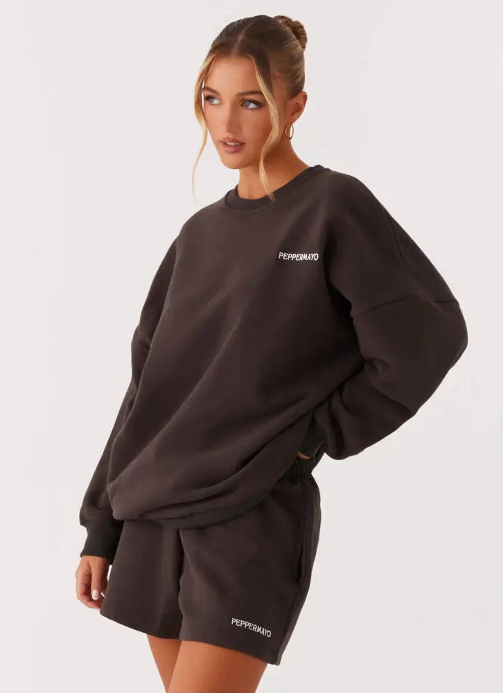 Signature Oversized Sweatshirt - Charcoal - SweatShirt