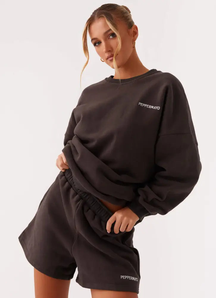 Signature Oversized Sweatshirt - Charcoal - SweatShirt