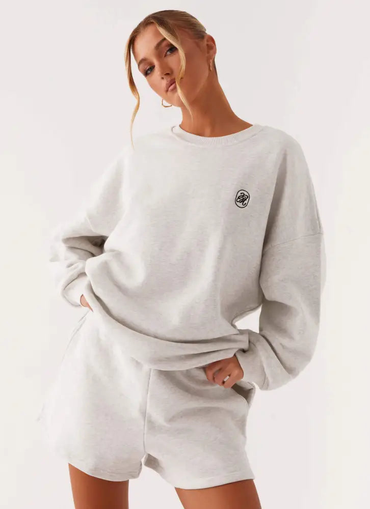 Signature Oversized Sweatshirt - Grey - SweatShirt