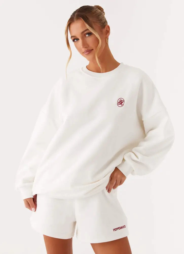 Signature Oversized Sweatshirt - Ivory - SweatShirt