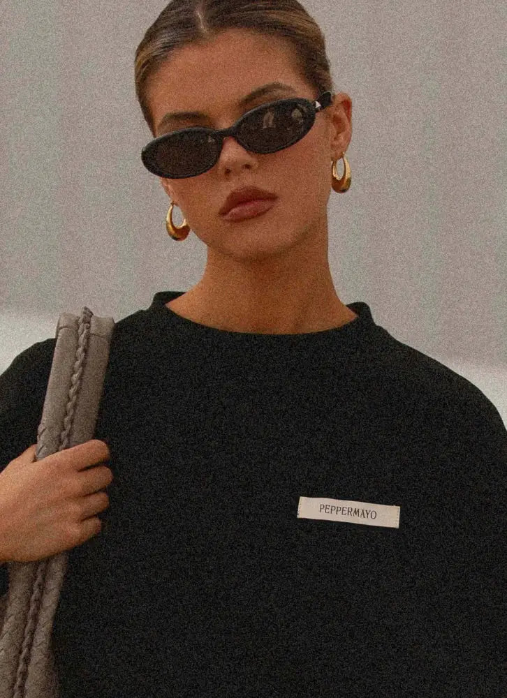 Signature Oversized Tee - Black - T-Shirts