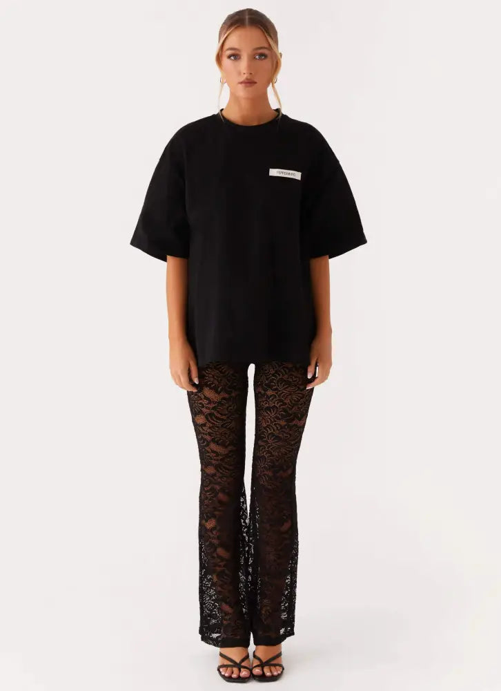 Signature Oversized Tee - Black - T-Shirts