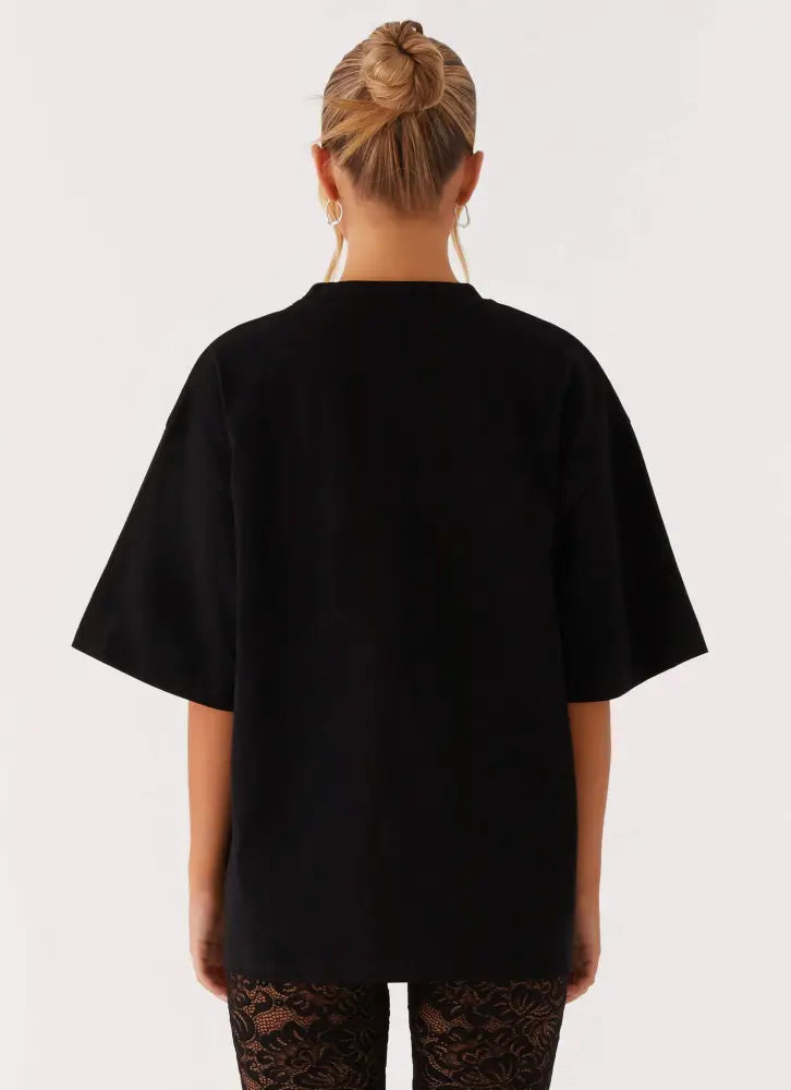 Signature Oversized Tee - Black - T-Shirts