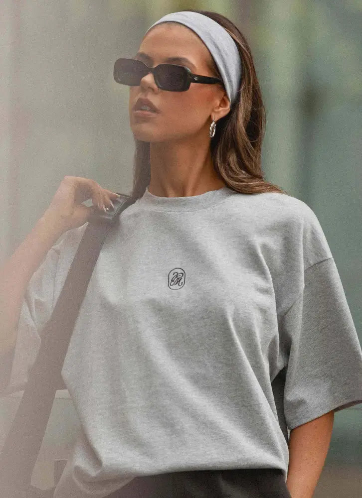 Signature Oversized Tee - Grey - T-Shirts