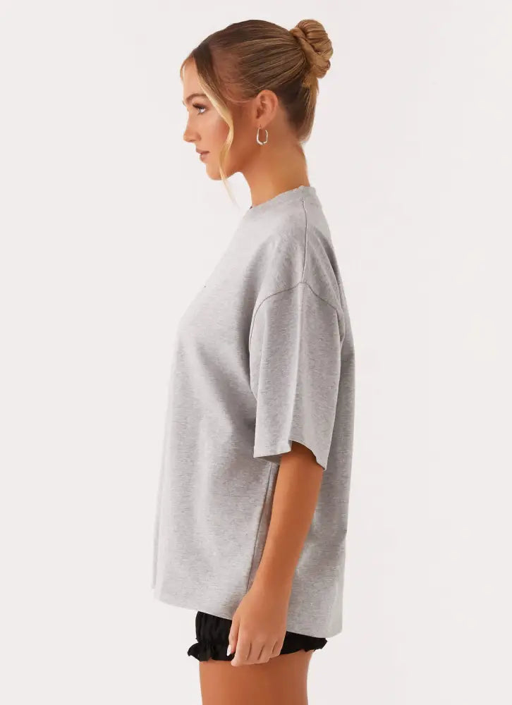 Signature Oversized Tee - Grey - T-Shirts