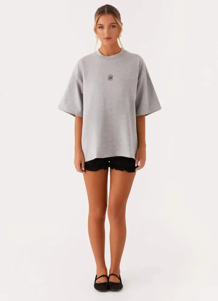 Signature Oversized Tee - Grey - T-Shirts