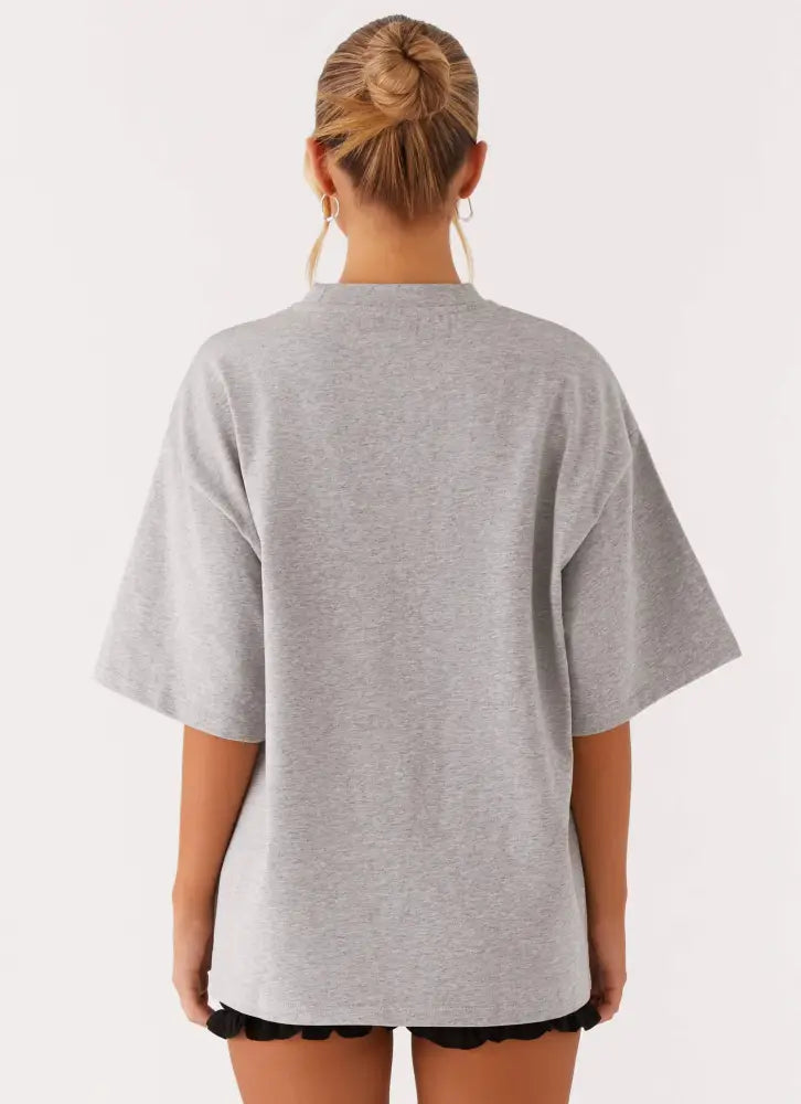 Signature Oversized Tee - Grey - T-Shirts