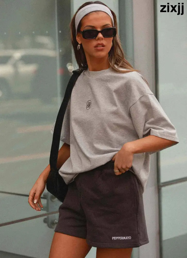 Signature Oversized Tee - Grey - T-Shirts