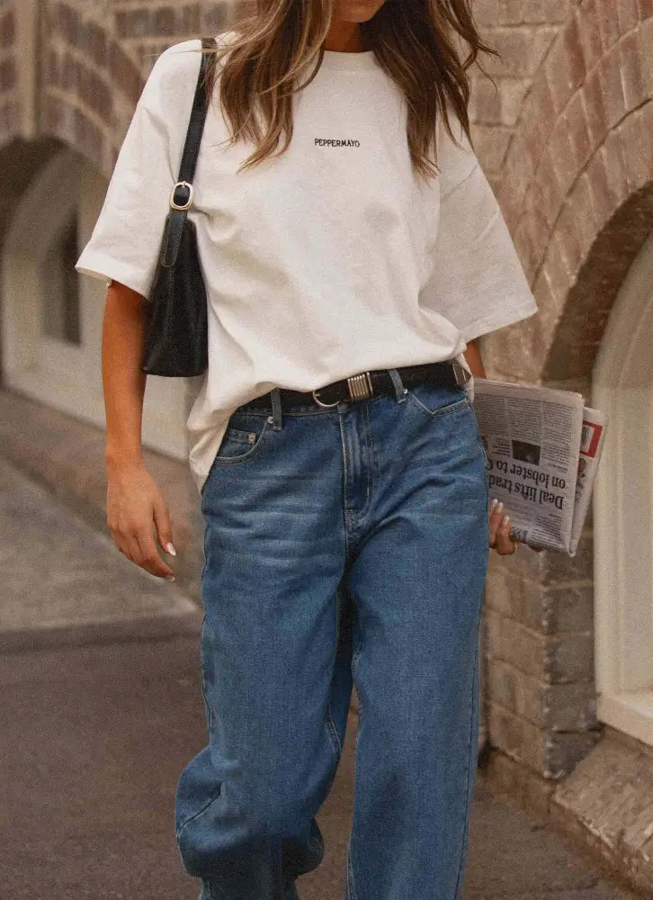 Signature Oversized Tee - White - T-Shirts