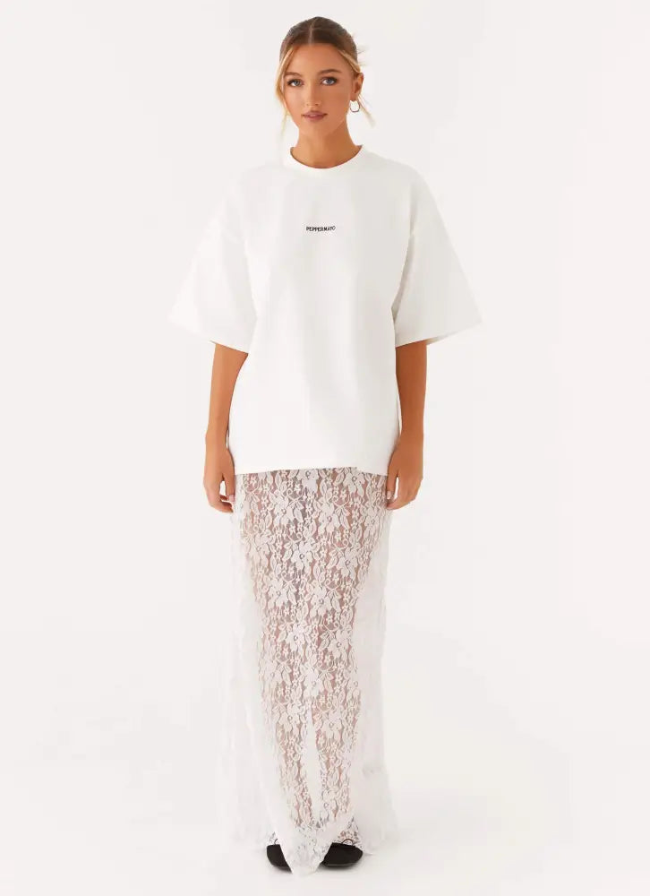 Signature Oversized Tee - White - T-Shirts