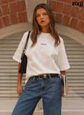 Signature Oversized Tee - White - T-Shirts