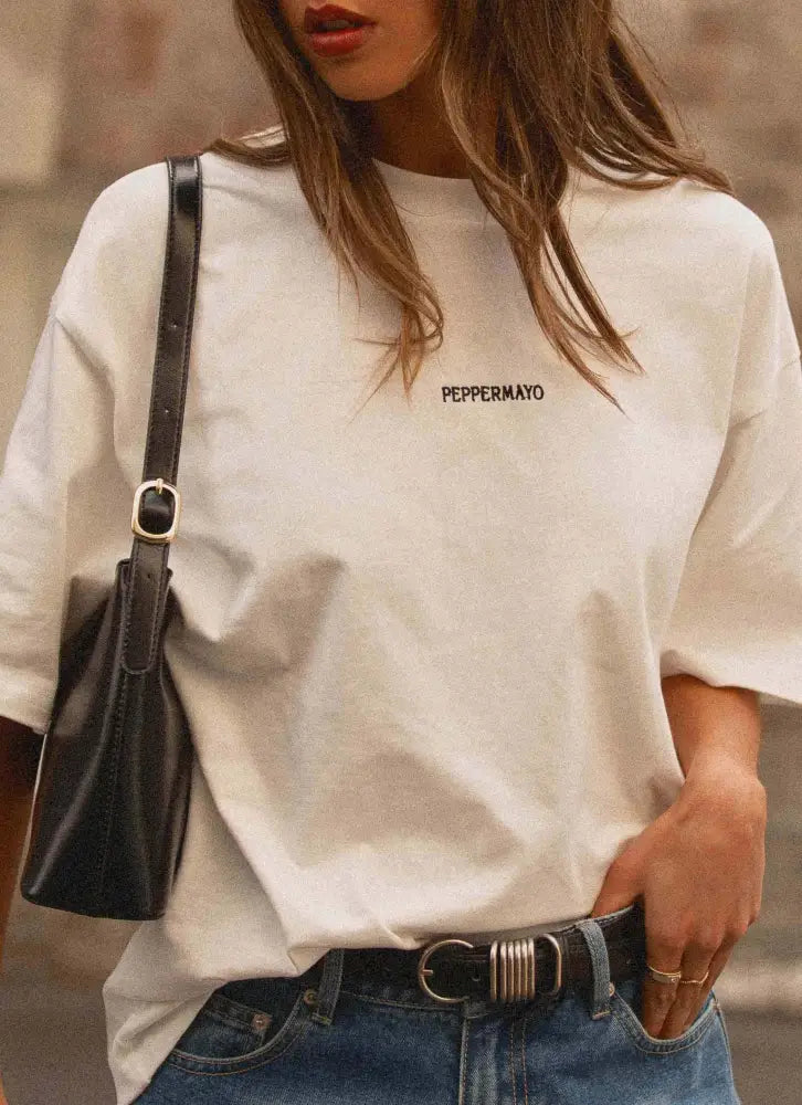 Signature Oversized Tee - White - T-Shirts