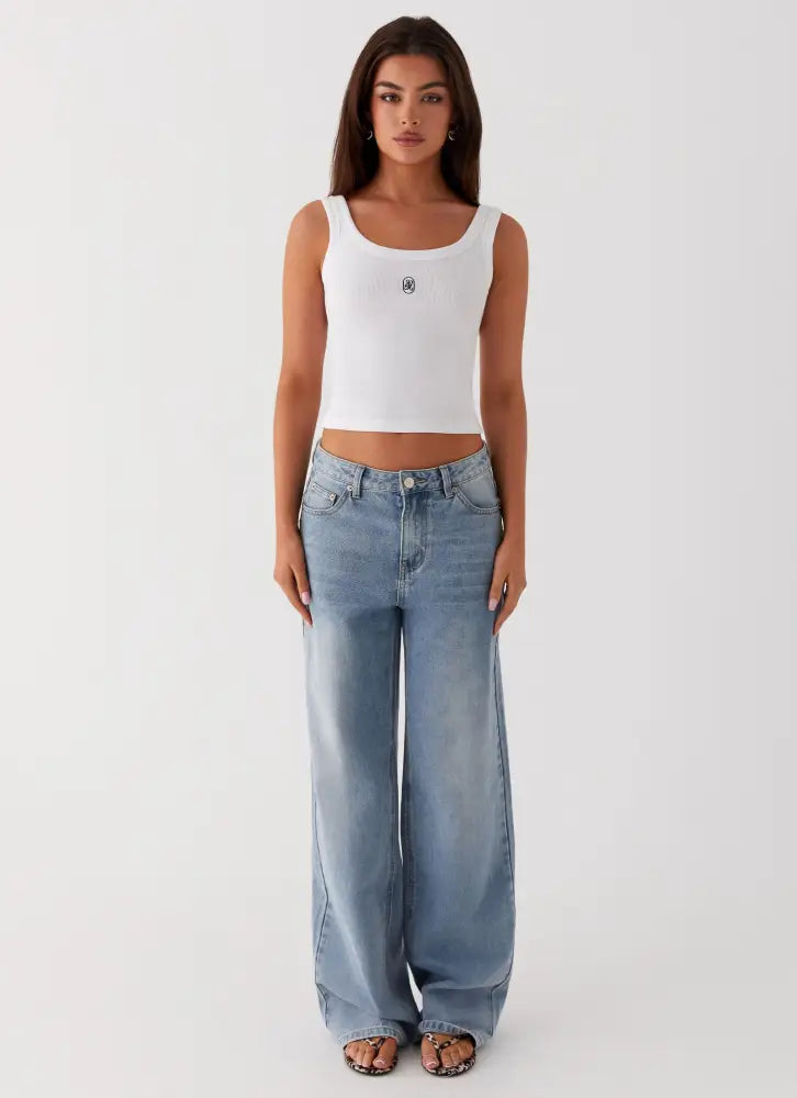 Signature Tank Top - Plain White - Tops
